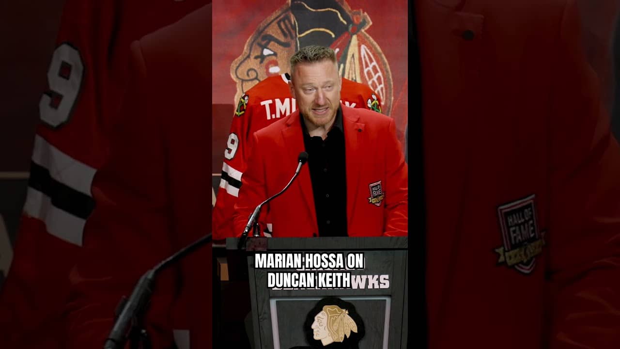 Marian Hossa on Duncan Keith’s HOF induction 🤍 #hockey #blackhawks #nhlhistory #marianhossa