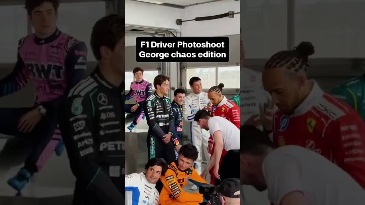 George really asked Lewis about Kim Kardashian at the photoshoot 😭 (via @MercedesAMGF1/X)