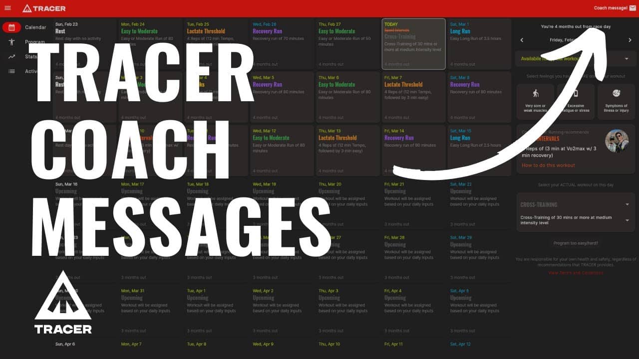 Coach to Athlete Messages Feature on TRACER
