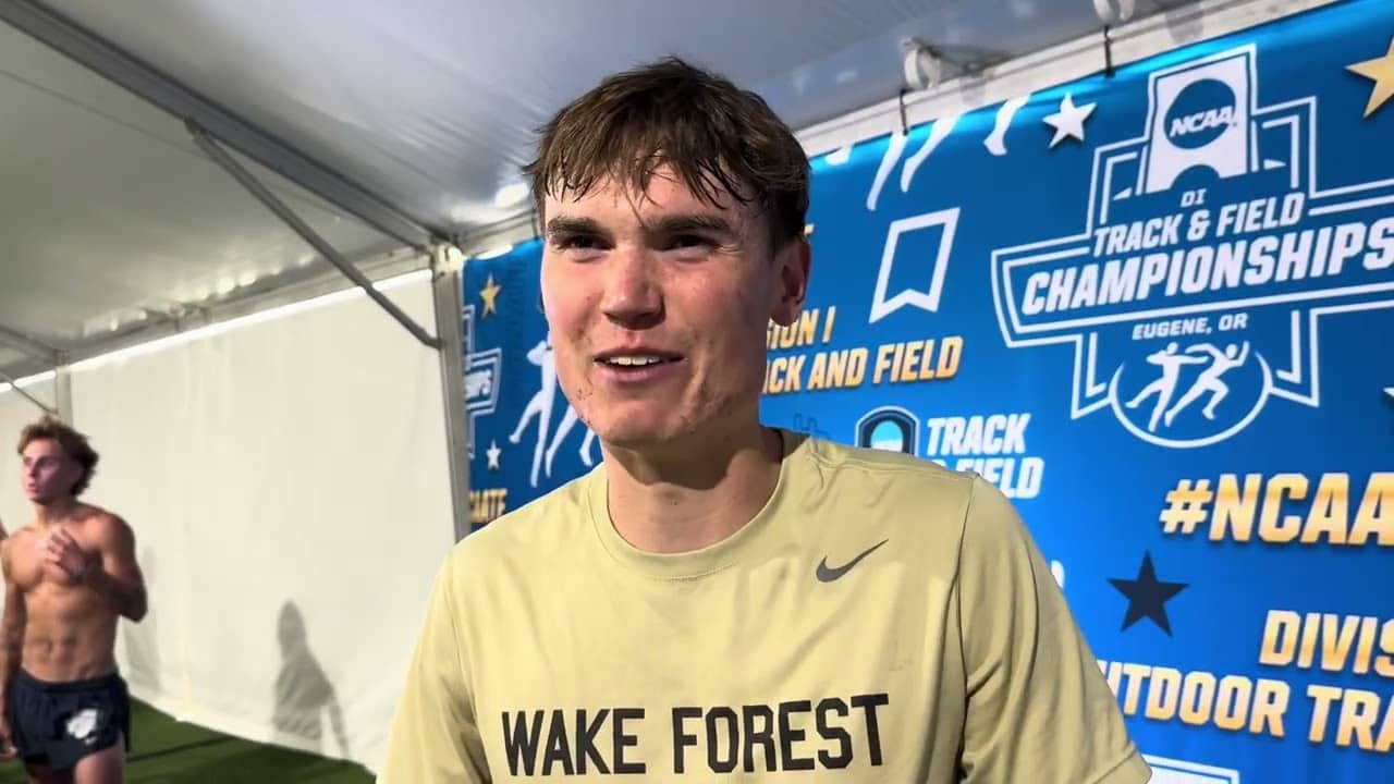 Rocky Hansen after taking 2nd in 2026 NCAA 5000m final