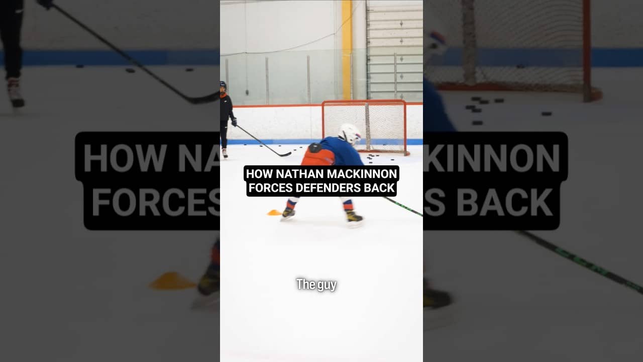 HOW NATHAN MACKINNON FORCES DEFENDERS BACK #hockeycoaching #hockeytraining
