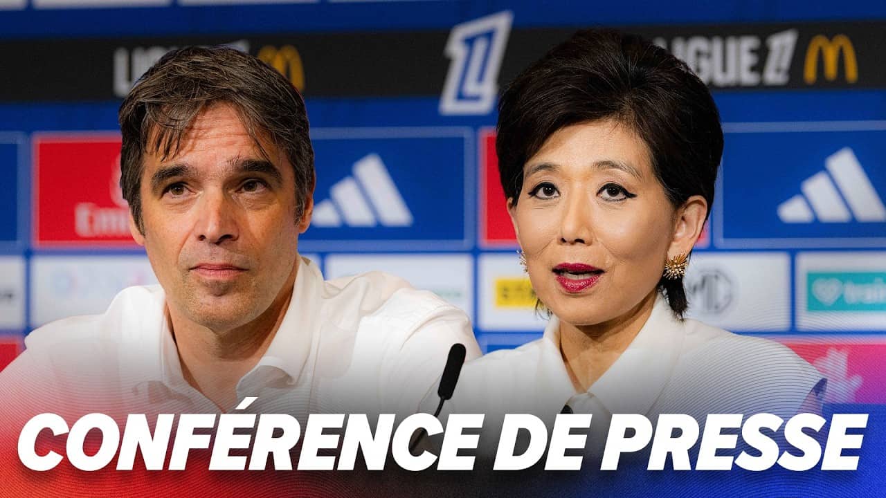 CONFÉRENCE DE PRESSE : Michele Kang, Présidente de l'OL, et Michael Gerlinger, Directeur Général.