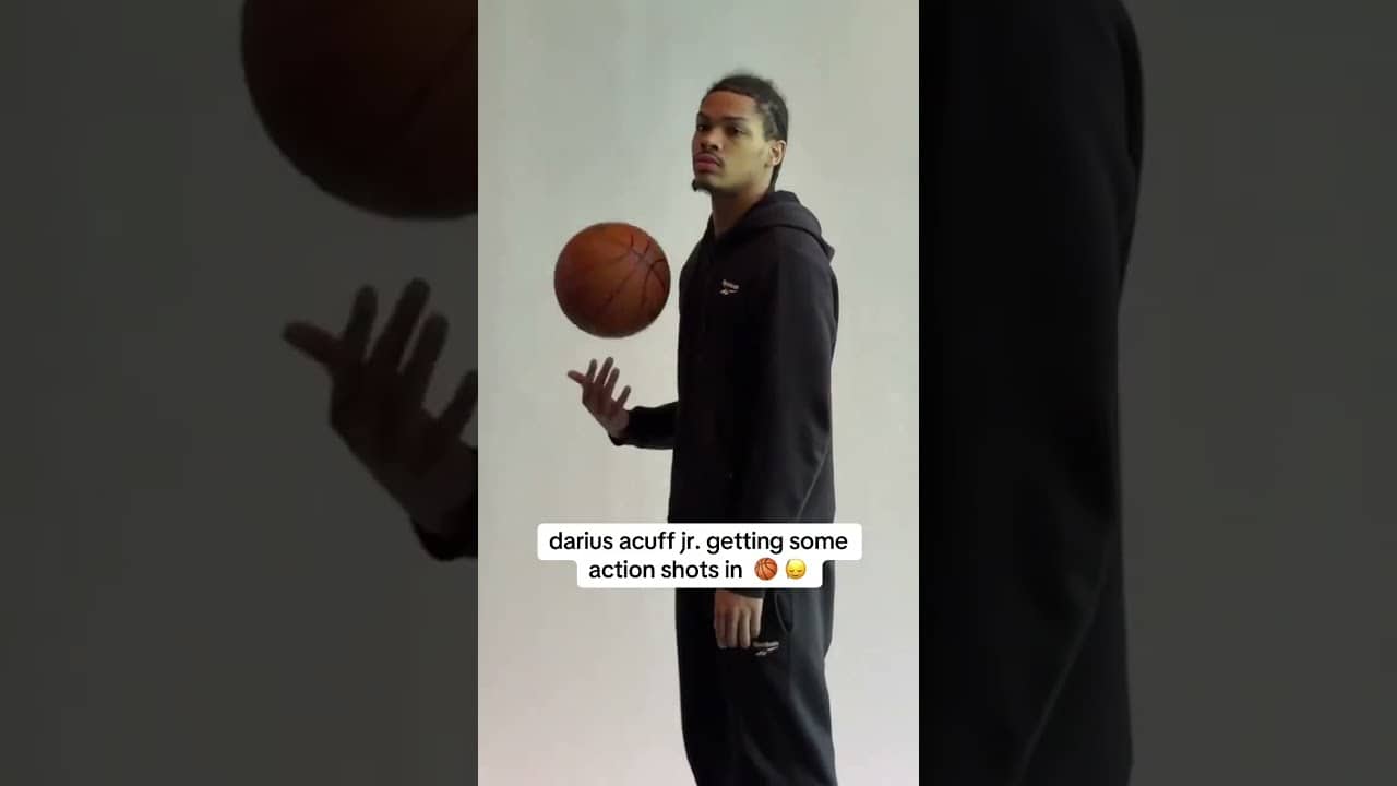Darius Acuff Jr. working the ball during AWS NBA Draft Combine portraits 📸