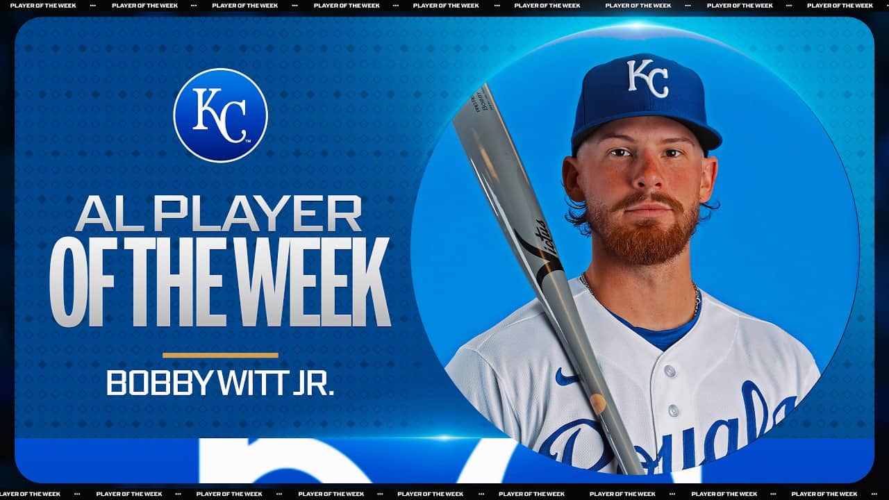 Bobby Witt Jr. is the American League Player of the Week! 👑 (11-for-27 [.407 AVG], 3 HR, 4 RBI)