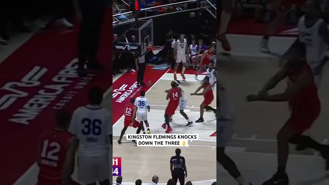 Kingston Flemmings knocks down the triple for his first NBA summer league basket 👌