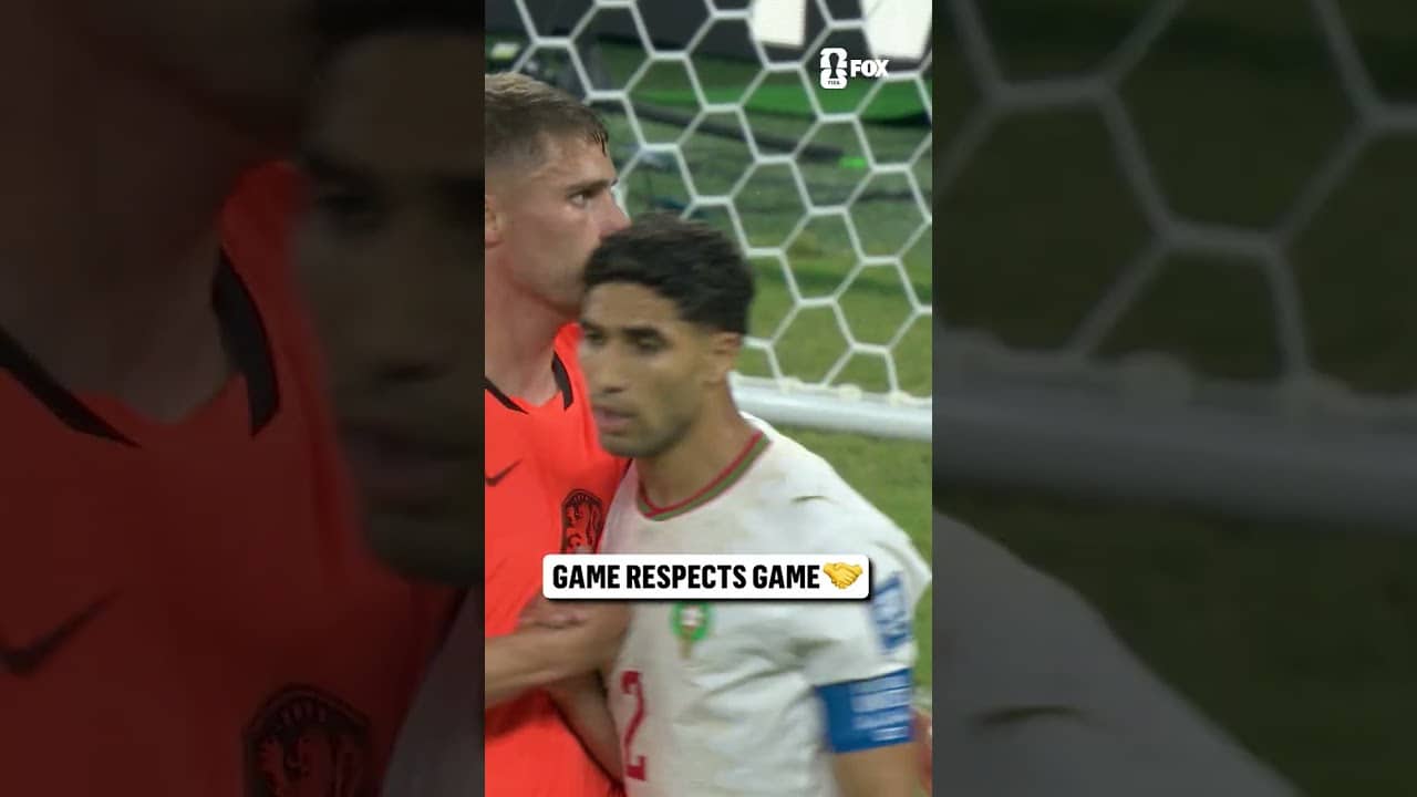 Hakimi had to dap up the defender after that tackle on him