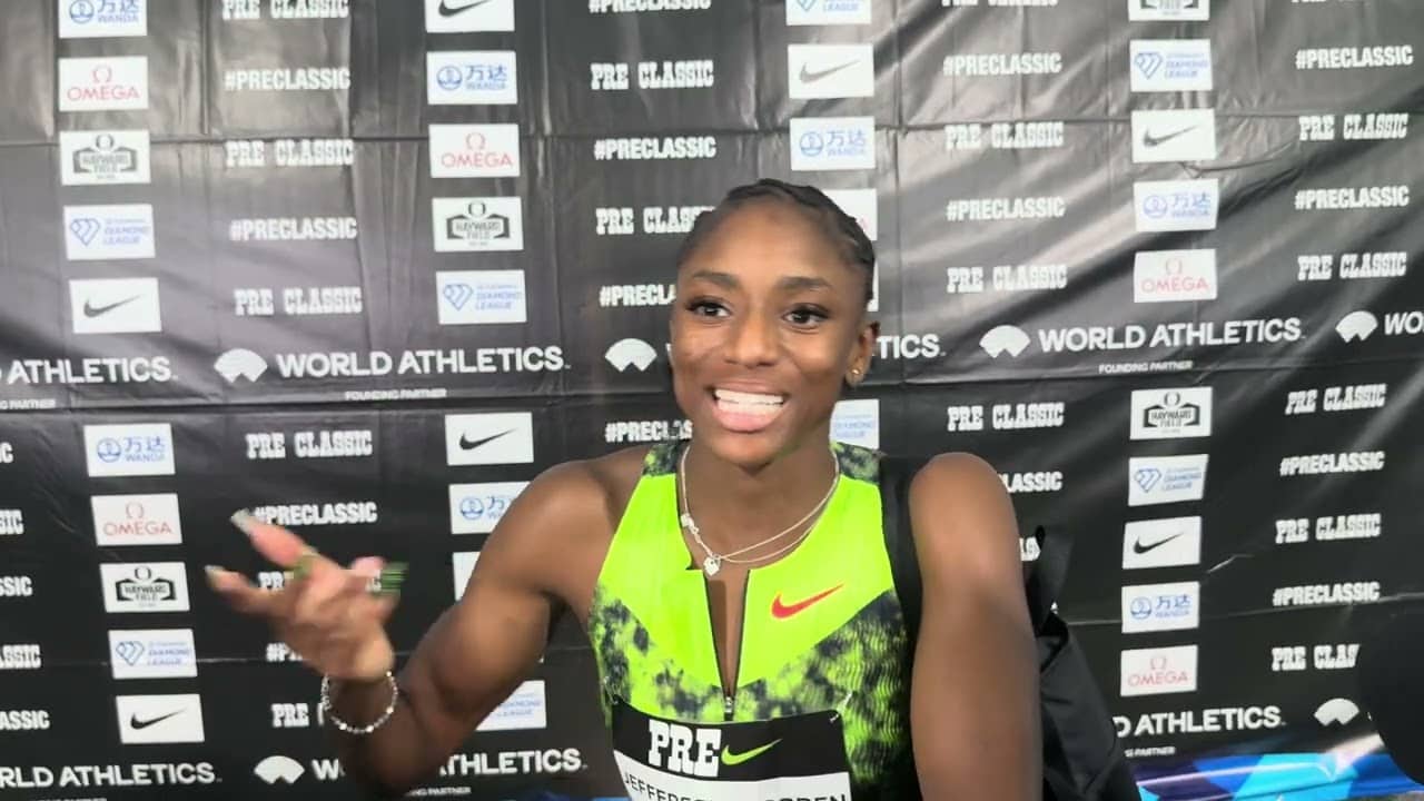 Melissa Jefferson Wooden happy with her win and meeting expectations at the Pre Classic 
