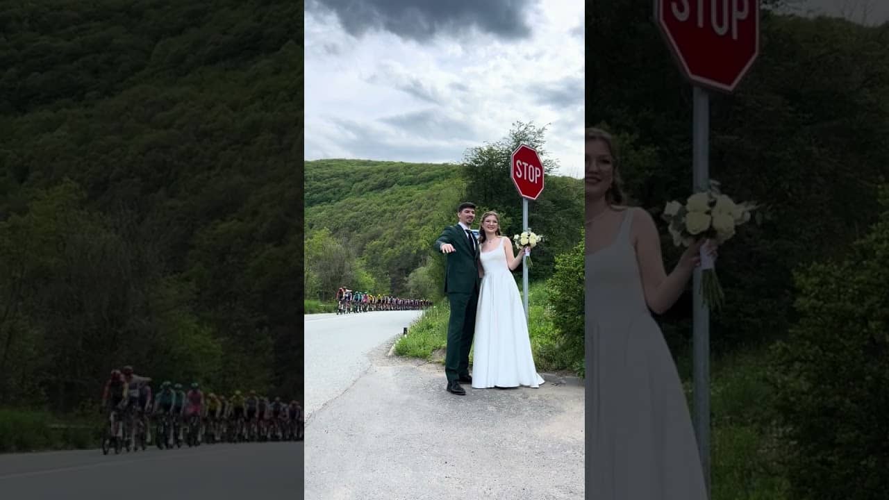 The perfect wedding at the Giro d’Italia 💖💍 (via IG/kinofilmcompany) #cycling #wedding #giroditalia