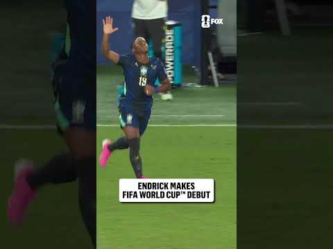 The 19-year-old Endrick subs on for Brazil to make his FIFA World Cup debut 🇧🇷