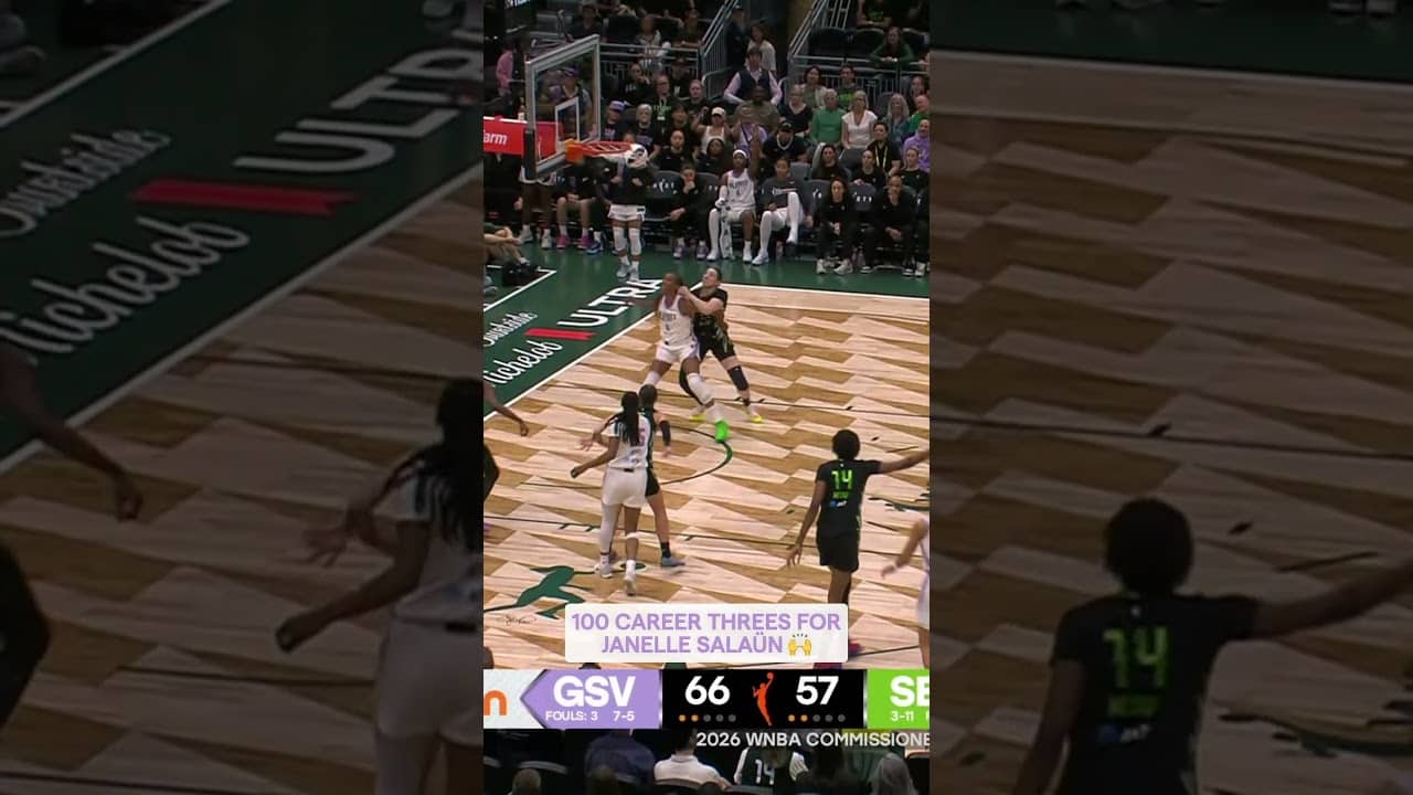 Janelle Salaun Hits 100 Career Threes! 🔥🎯 #wnba #goldenstatevalkyries #shorts