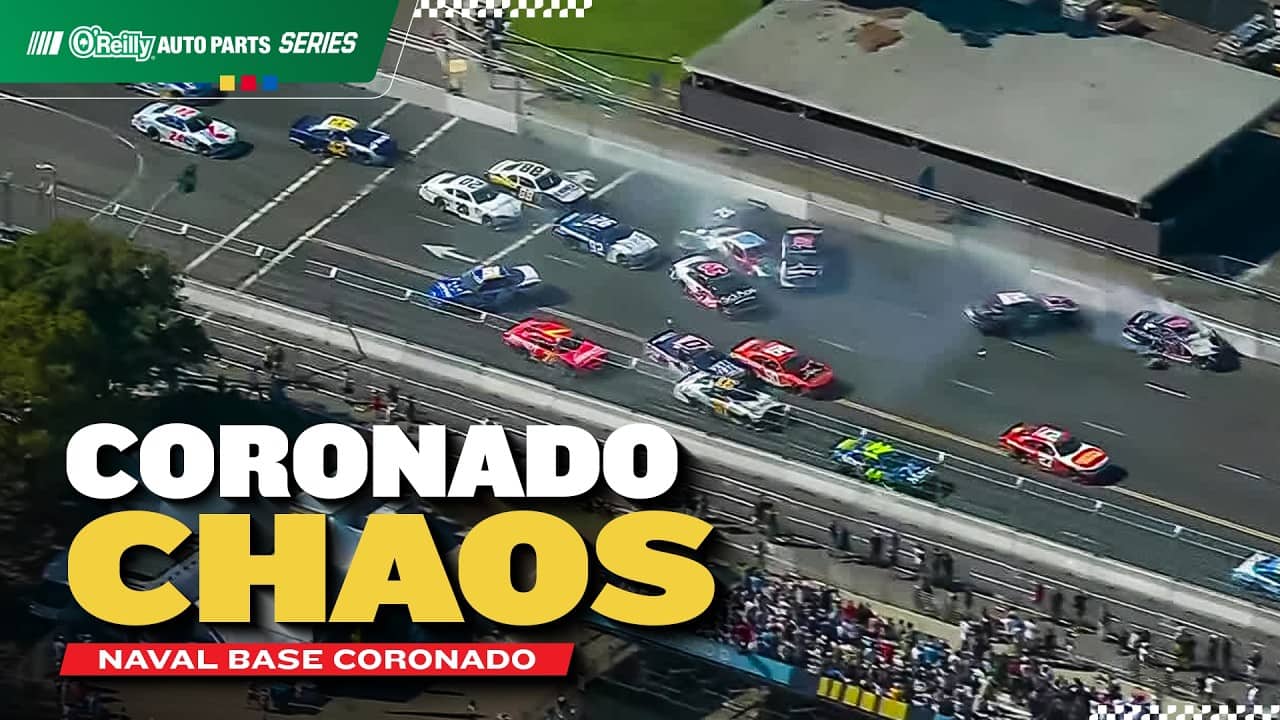 Every Angle of Naval Base Coronado's HUGE 23-Car Wreck | 2026 NASCAR O'Reilly Auto Parts Series