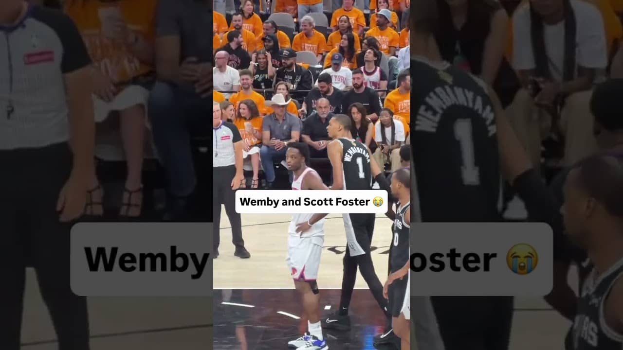 This interaction between Wemby & Scott Foster 😂