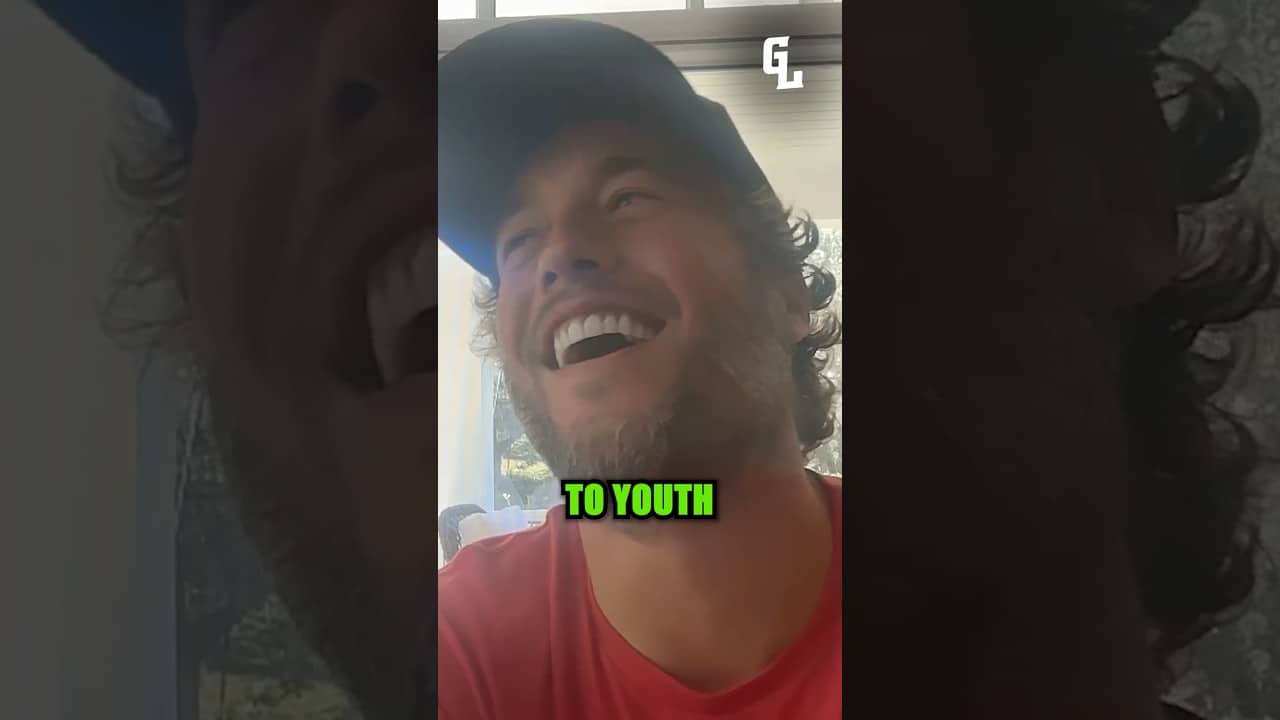 Matthew Stafford is dialing up plays in youth flag football… good luck to the rest of the league 😂