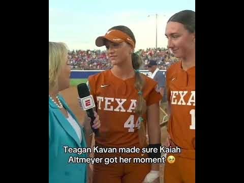 W teammate after the statement win to advance in the WCWS 👏