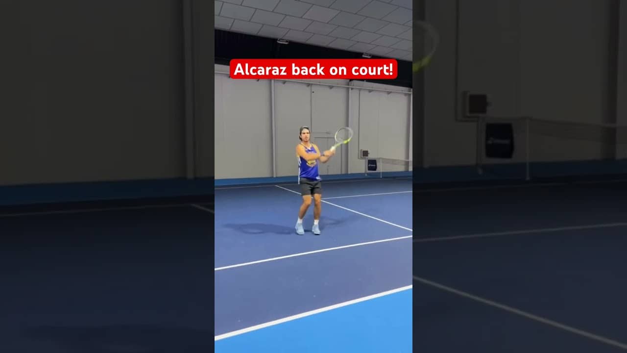 Carlos Alcaraz back on court after wrist injury ruled him out of RG & Wimbledon 🎥 Alcaraz Instagram