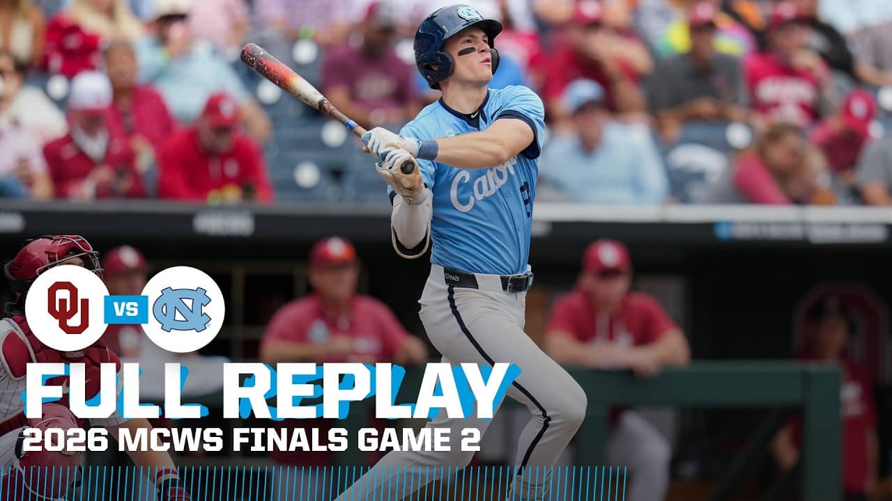 North Carolina vs. Oklahoma: 2026 Men's College World Series finals Game 2 | FULL REPLAY