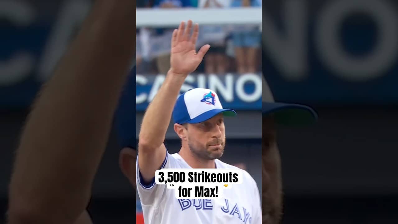 Max Scherzer is the 11th pitcher in MLB  history to reach 3,500 career strikeouts! #MLB #BlueJays