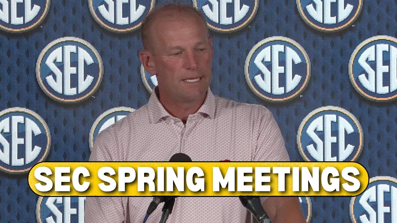 Kalen DeBoer SEC Spring Meetings 2026 Alabama Football Coach