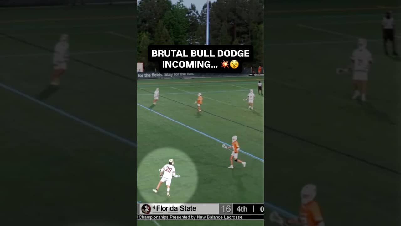Hit him so hard he almost forgot the ball (via Jackson Soud/Florida State Club Lacrosse, MCLA)