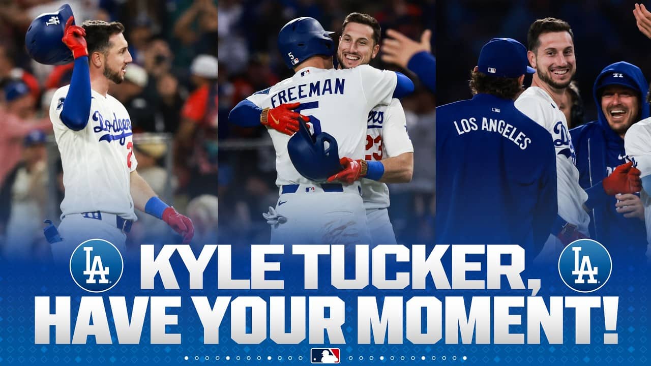 KING TUCK COMES UP CLUTCH! KYLE TUCKER'S 1ST DODGERS WALK-OFF (Including his immediate reaction 🔥)