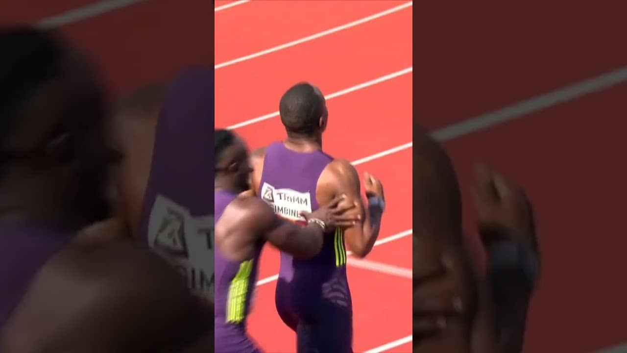 CLOSE FINISH! 😱 Simbine wins the men's 100m in 10.08 ahead of compatriot Nkoana at the FBK Games