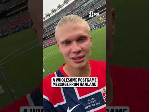 Erling Haaland is in high spirits after Norway's win