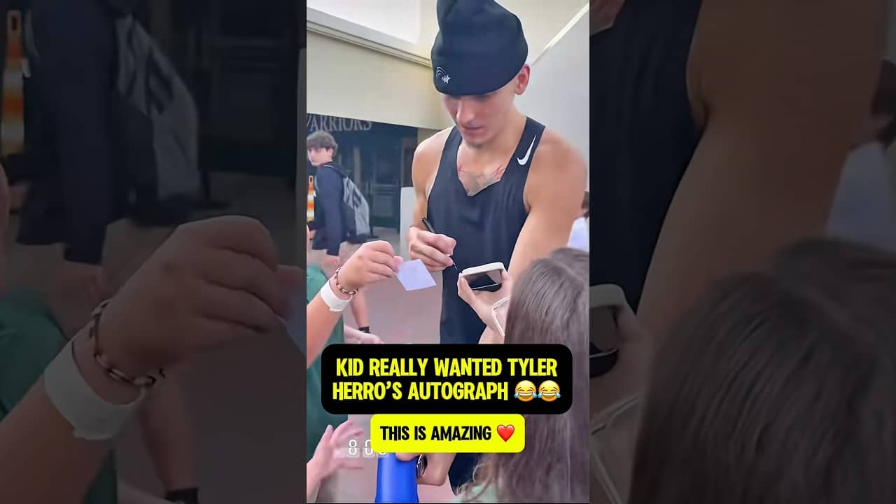 WHOLESOME moment between Tyler Herro and young fan ❤️🥹