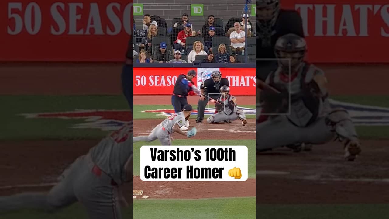 Daulton Varsho launches his 100TH CAREER home run 🔥 #Toronto #BlueJays #MLB
