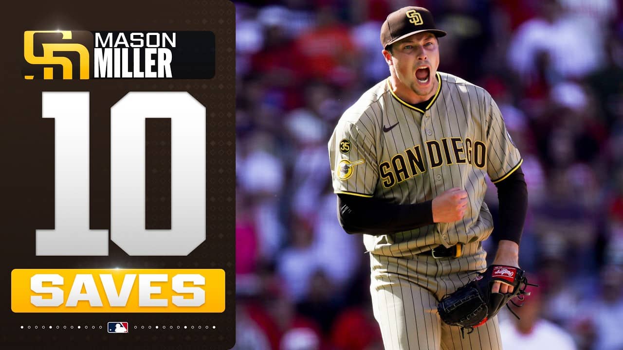 Mason Miller is MARVELOUS! Miller is the first reliever to record 10 SAVES in 2026! 🔥😮‍💨