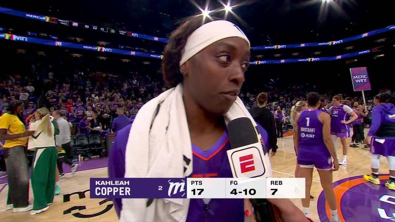 Kahleah Copper reacts to leading Mercury in blowout win over Seattle | WNBA on ESPN