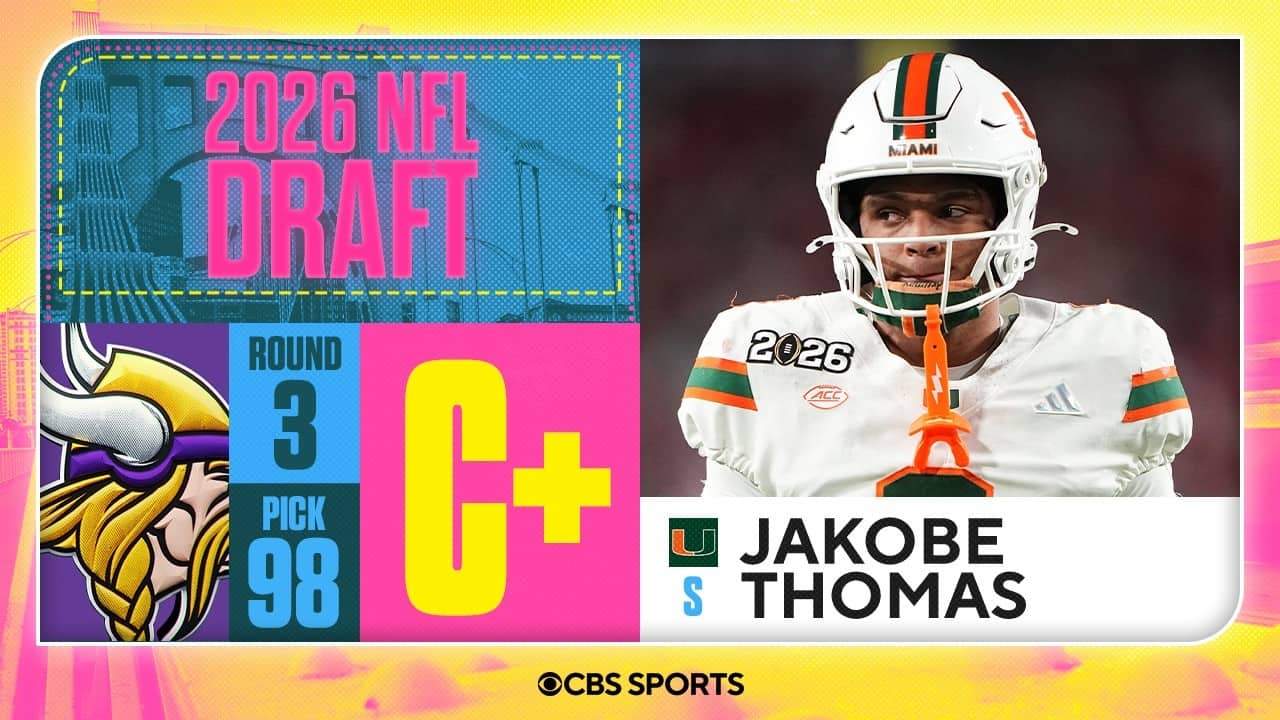 Vikings select Jakobe Thomas in Third Round, No. 98 overall | 2026 NFL Draft Grades & Reaction