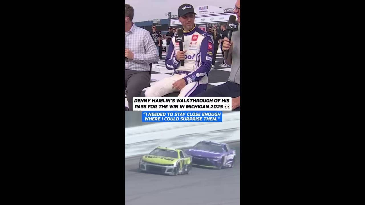 Denny Hamlin's strategy to winning at Michigan last season 🧠 #NASCARonPrime