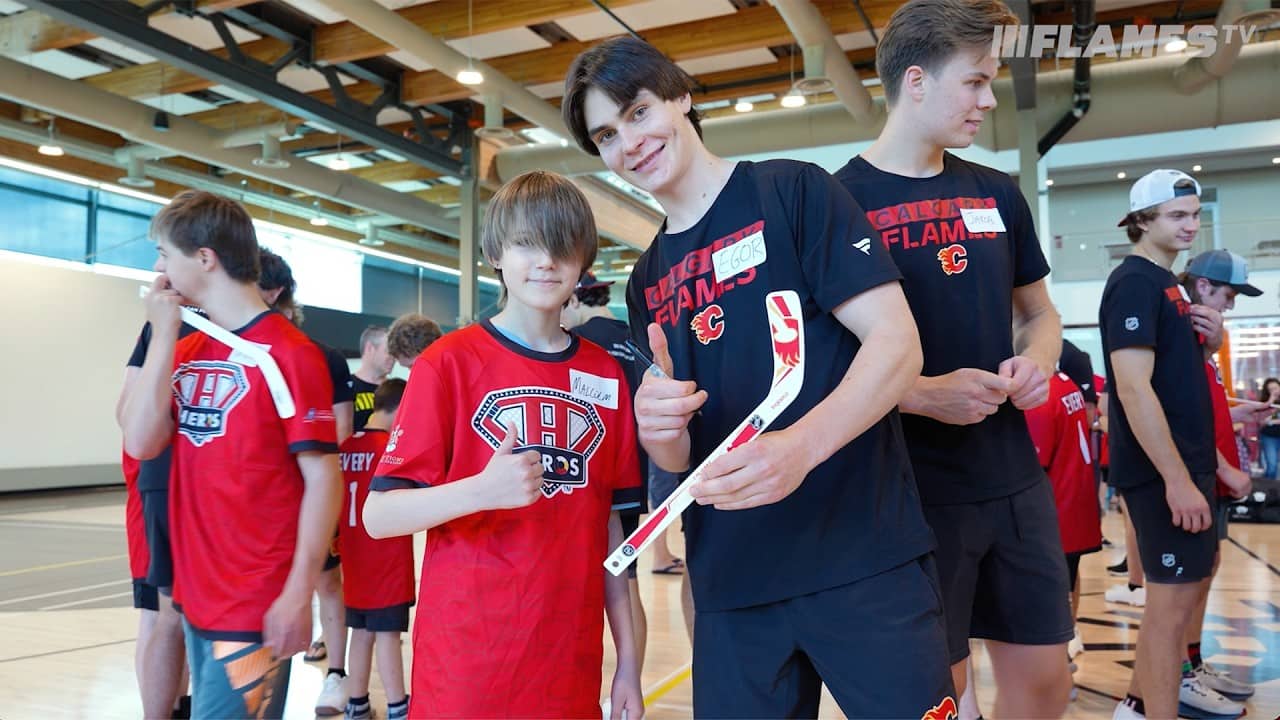 Flames prospects spend the day with the amazing kids of HEROS Hockey