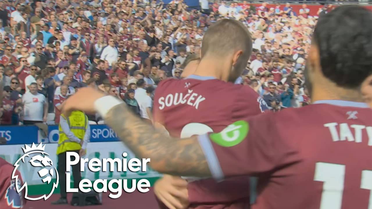 Tomas Soucek heads West Ham in front of Everton | Premier League | NBC Sports