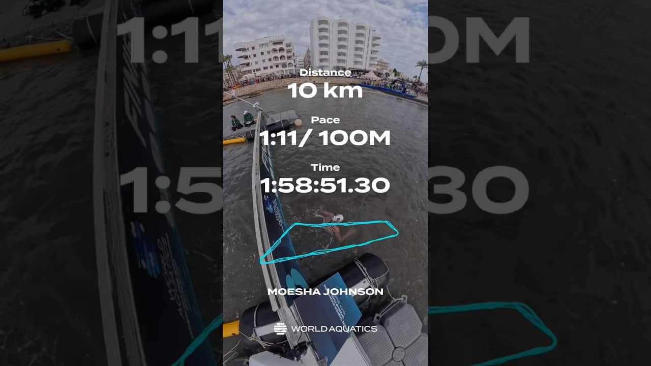 And Moesha Johnson wins again! ⚡️ #openwaterswimming #openwater #sea