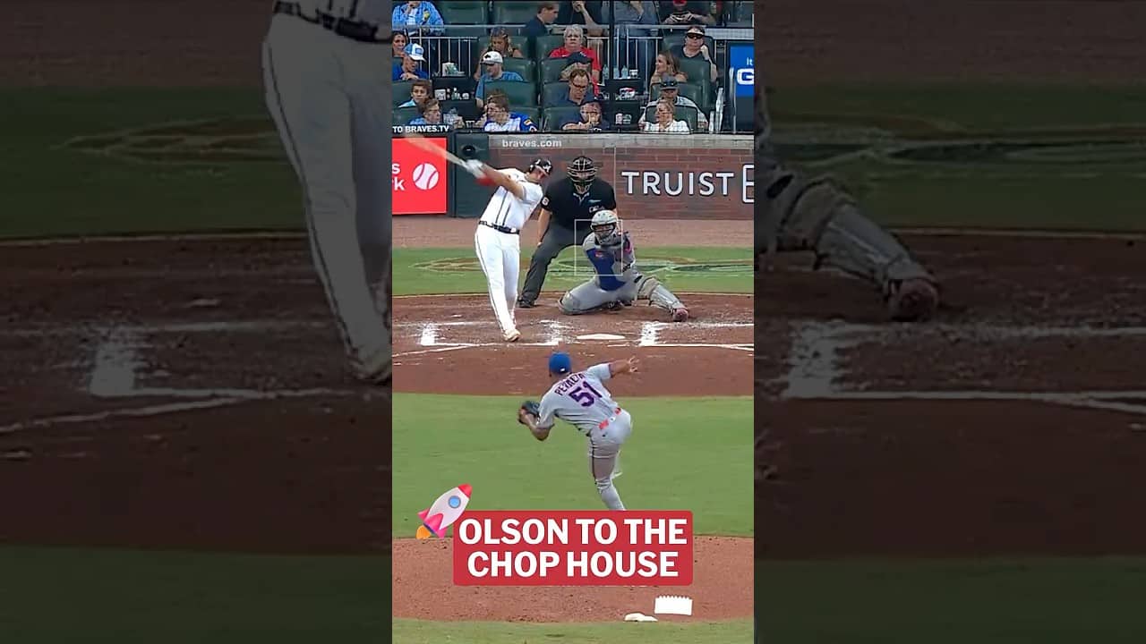 Matt Olson clubs a LONG home run 😮