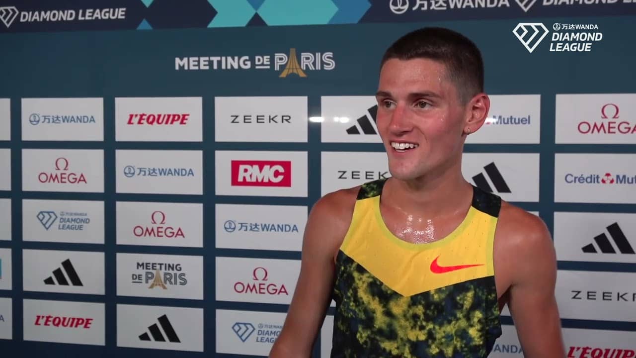Cam Myers talks after breaking Australian 1500m record in Paris - 3:28.00