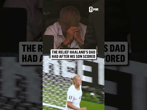 Alf-Inge Haaland with a sigh of relief after Erling's go-ahead goal for Norway