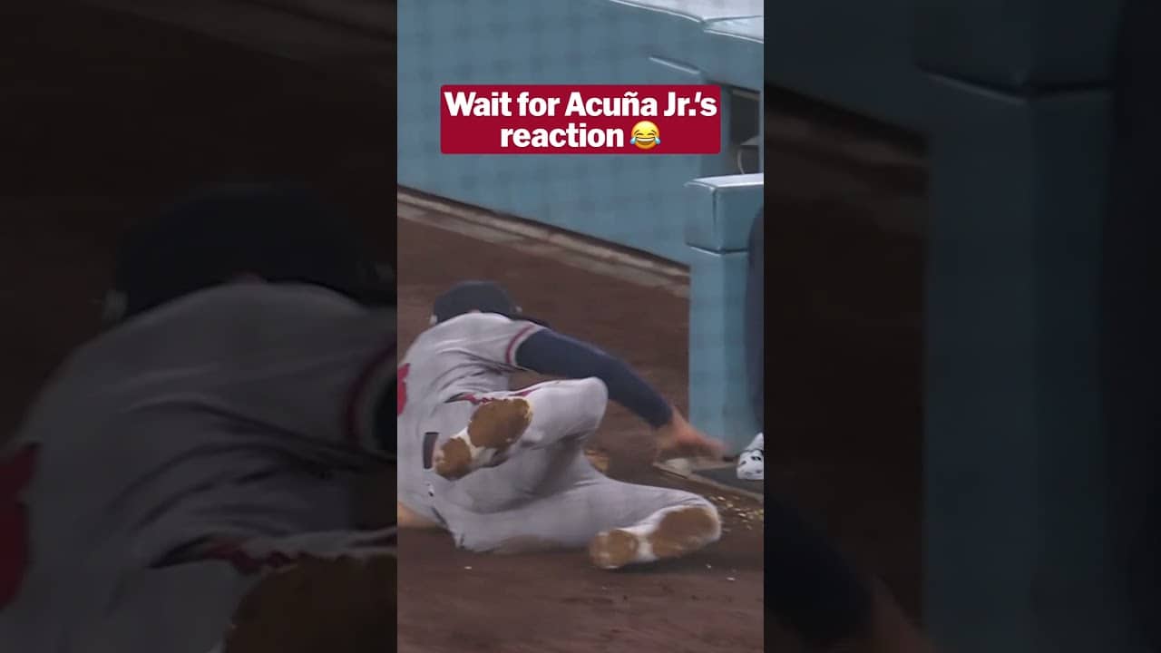 Matt Olson made a remarkable catch ... Ronald Acuña Jr. LOVED it