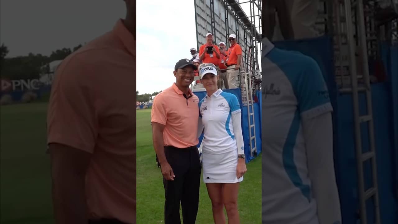 Nelly Korda meeting Tiger Woods for the first time ❤️