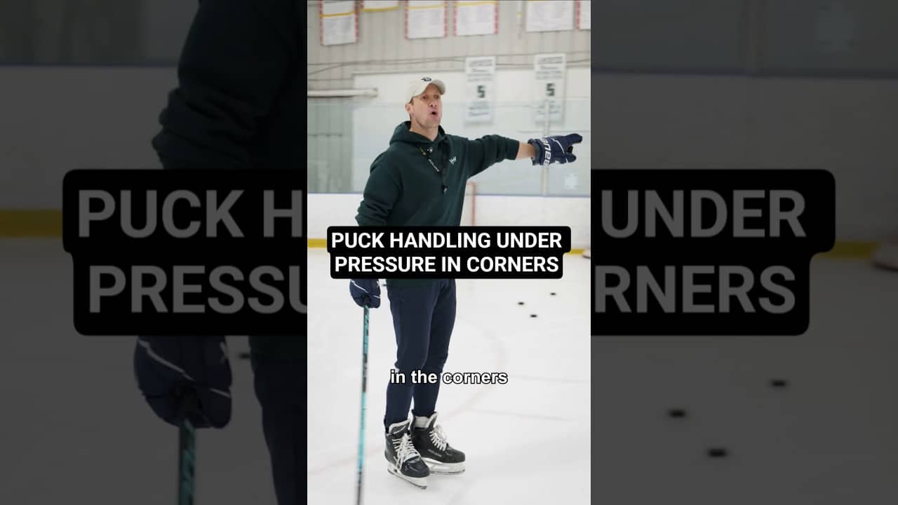 PUCK HANDLING UNDER PRESSURE IN CORNERS #hockeycoaching #hockeytraining