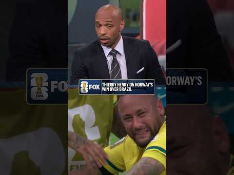 Thierry Henry reacts to Norway's complete effort in a win over Brazil