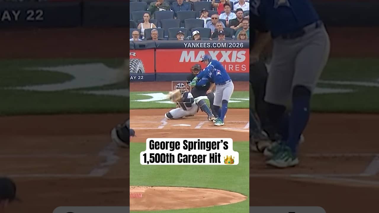 George Springer notches his 1,500th career hit 👑🙌 #MLB #BlueJays