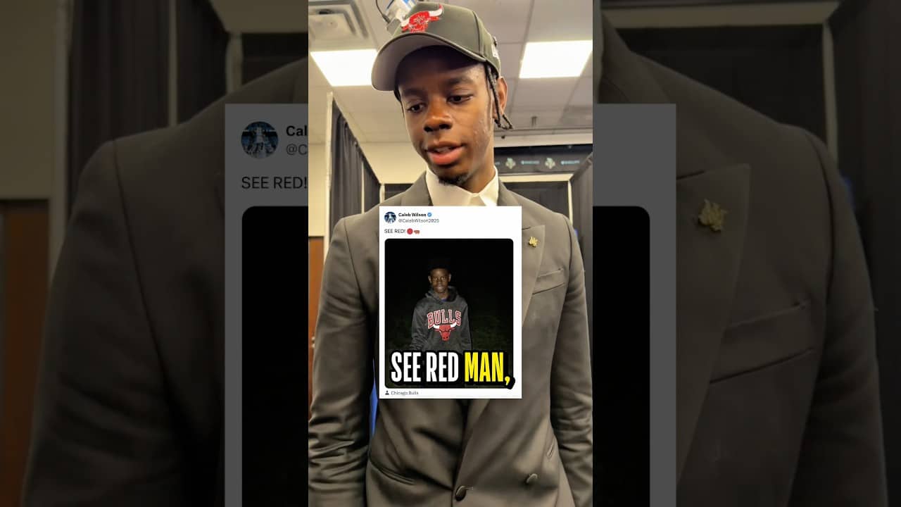 Caleb Wilson reacts to his "SEE RED" X post and childhood photo