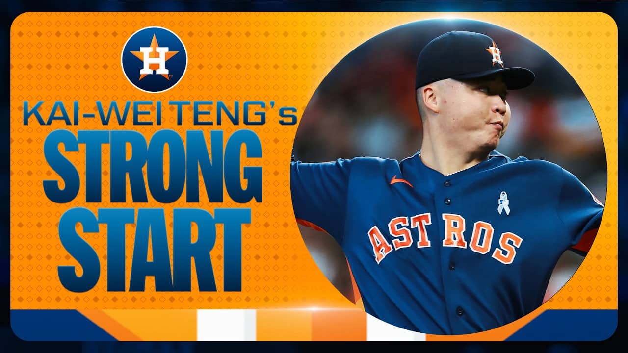 Kai-Wei Teng earns the win after six STRONG innings for the Astros! (4 Ks, 1 BB 🔥)
