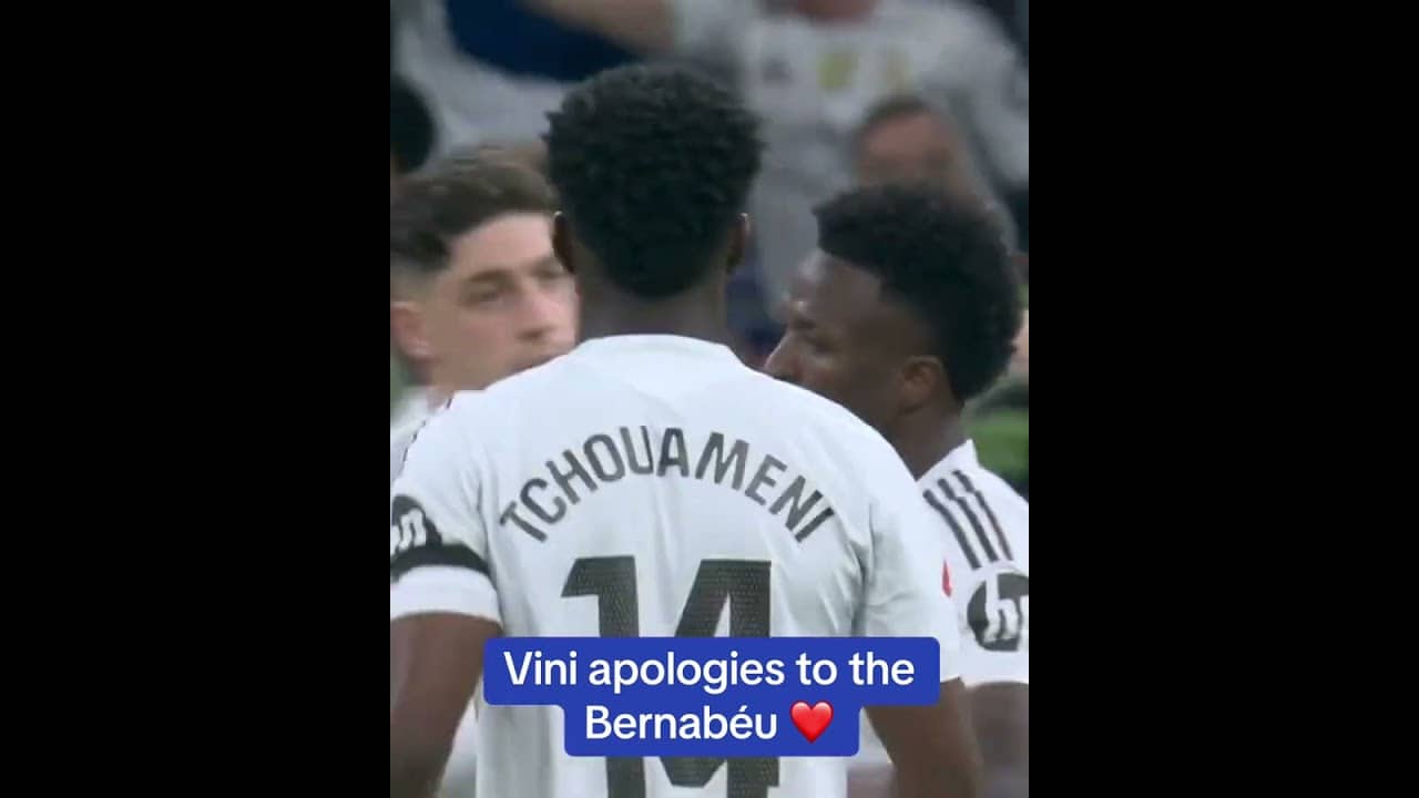 Vini Jr. scores an absolute worldie and instantly apologizes to the Bernabeu 🥲