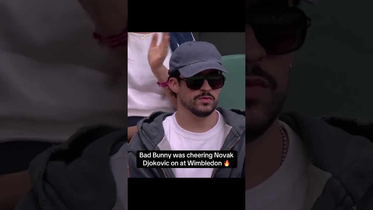 Bad Bunny cheering on Novak Djokovic 🔥