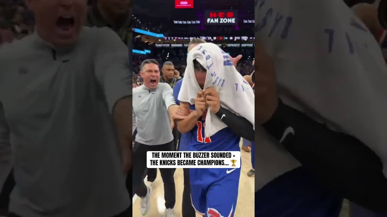 The scene on the court as the buzzer sounded on the Knicks Championship! 🚨