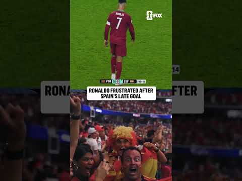 Ronaldo reacts to Spain taking the late, late lead over Portugal