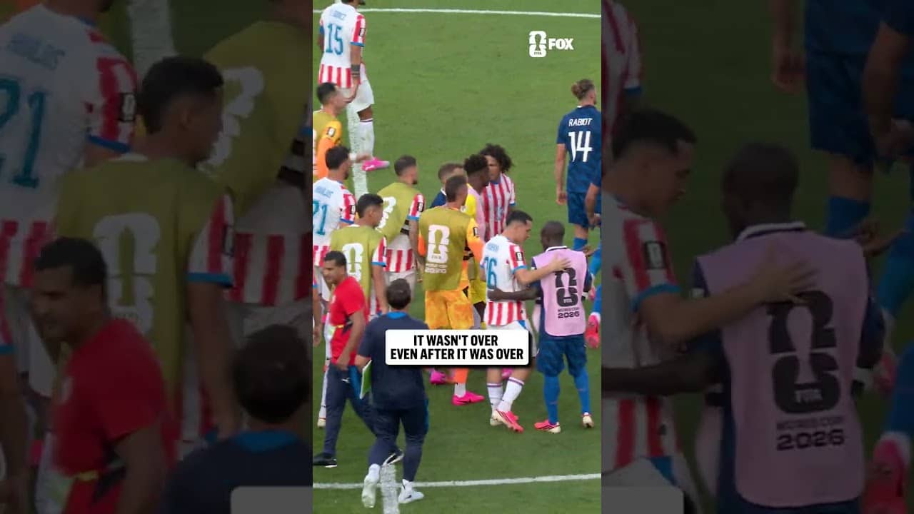 Things got chippy between Paraguay and France after the final whistle